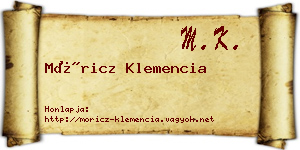 Móricz Klemencia névjegykártya
